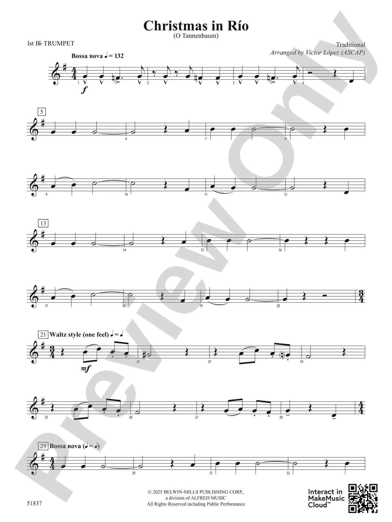 Christmas in Río: 1st B-flat Trumpet