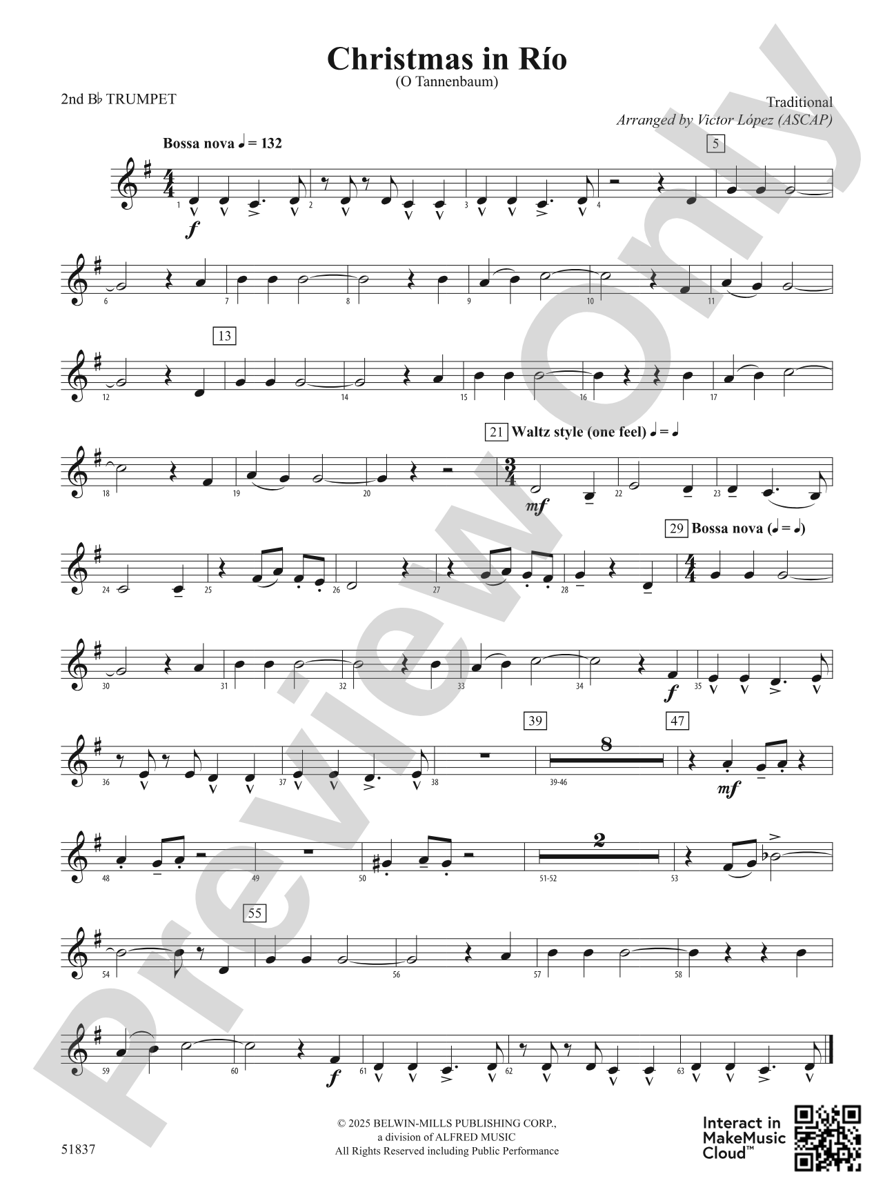 Christmas in Río: 2nd B-flat Trumpet