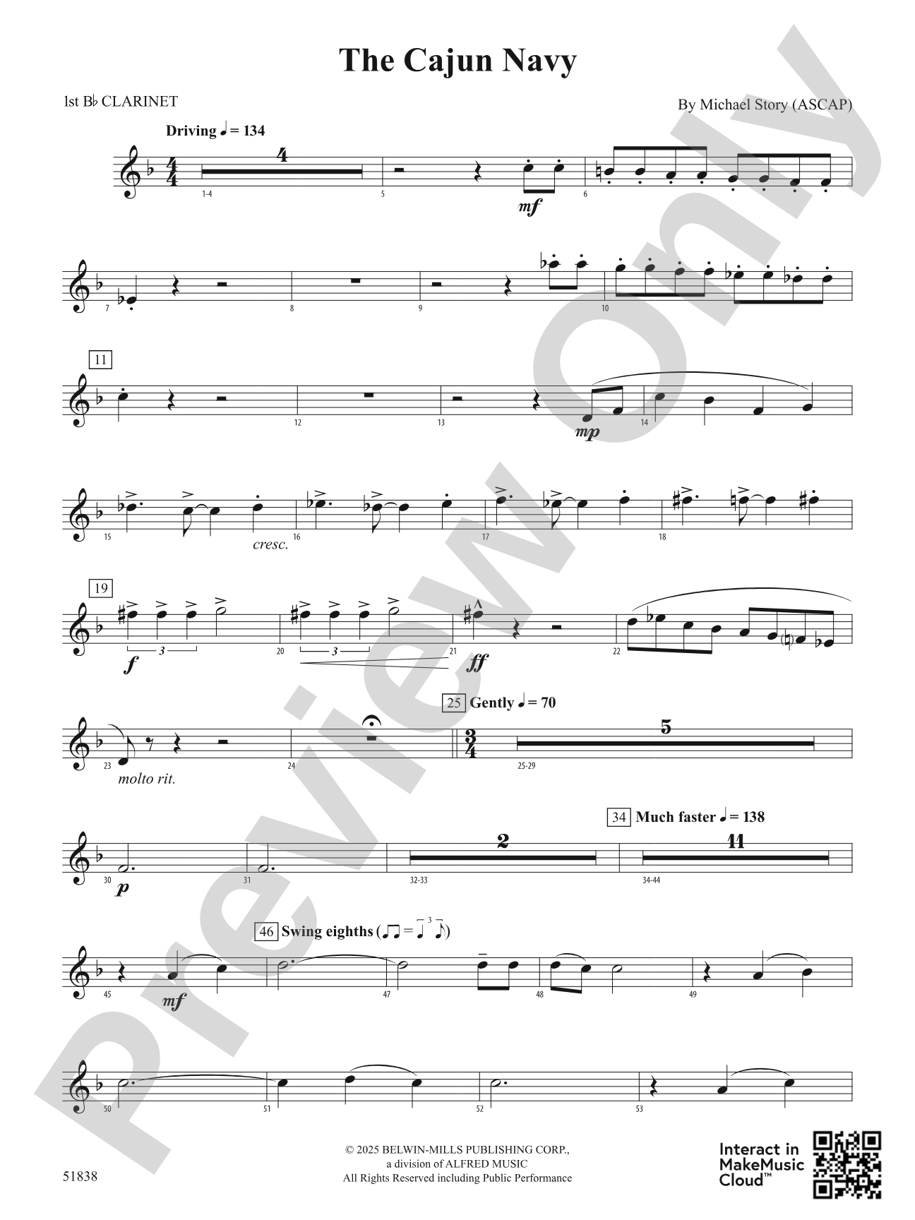 The Cajun Navy: 1st B-flat Clarinet