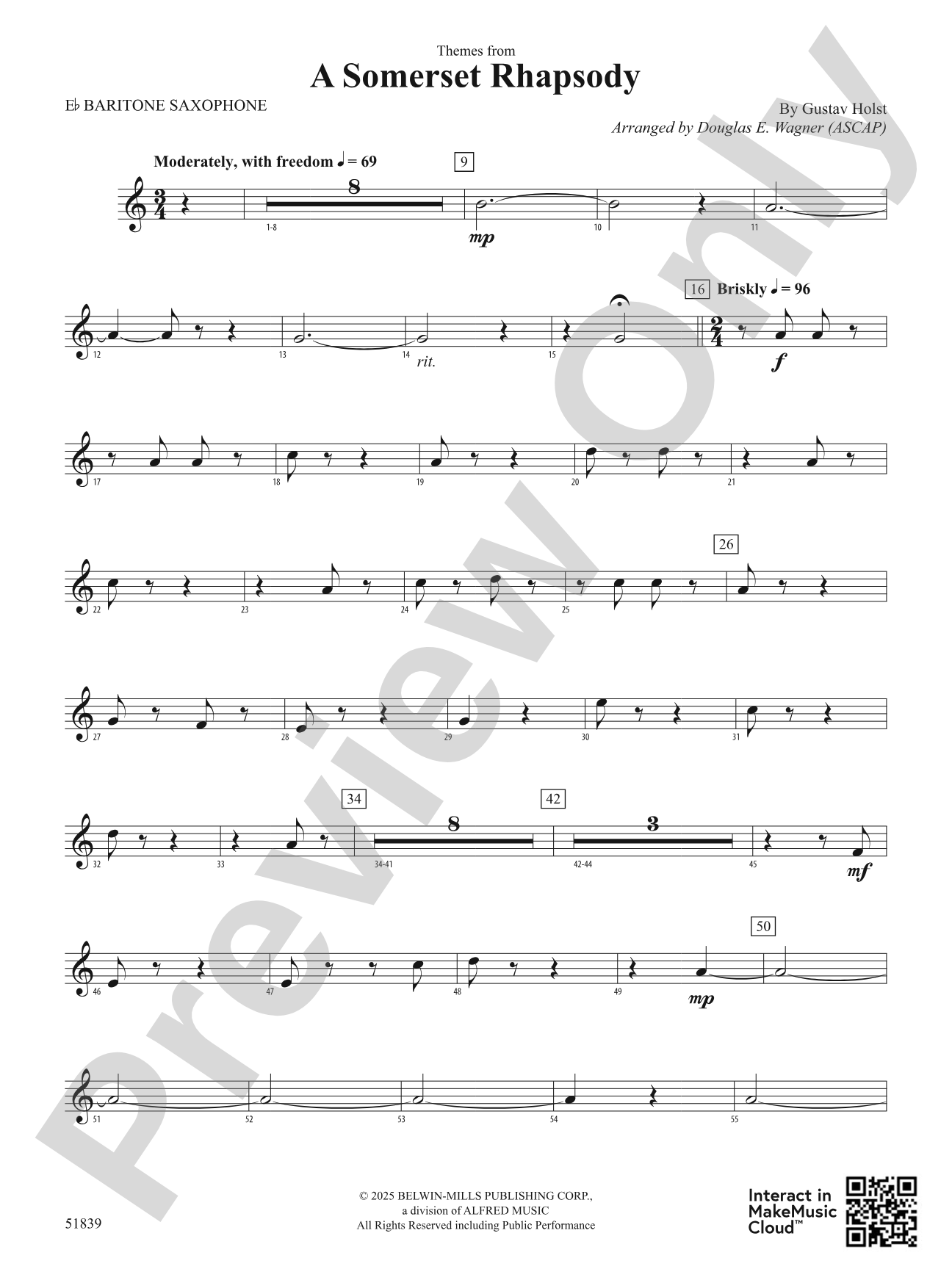 A Somerset Rhapsody: E-flat Baritone Saxophone