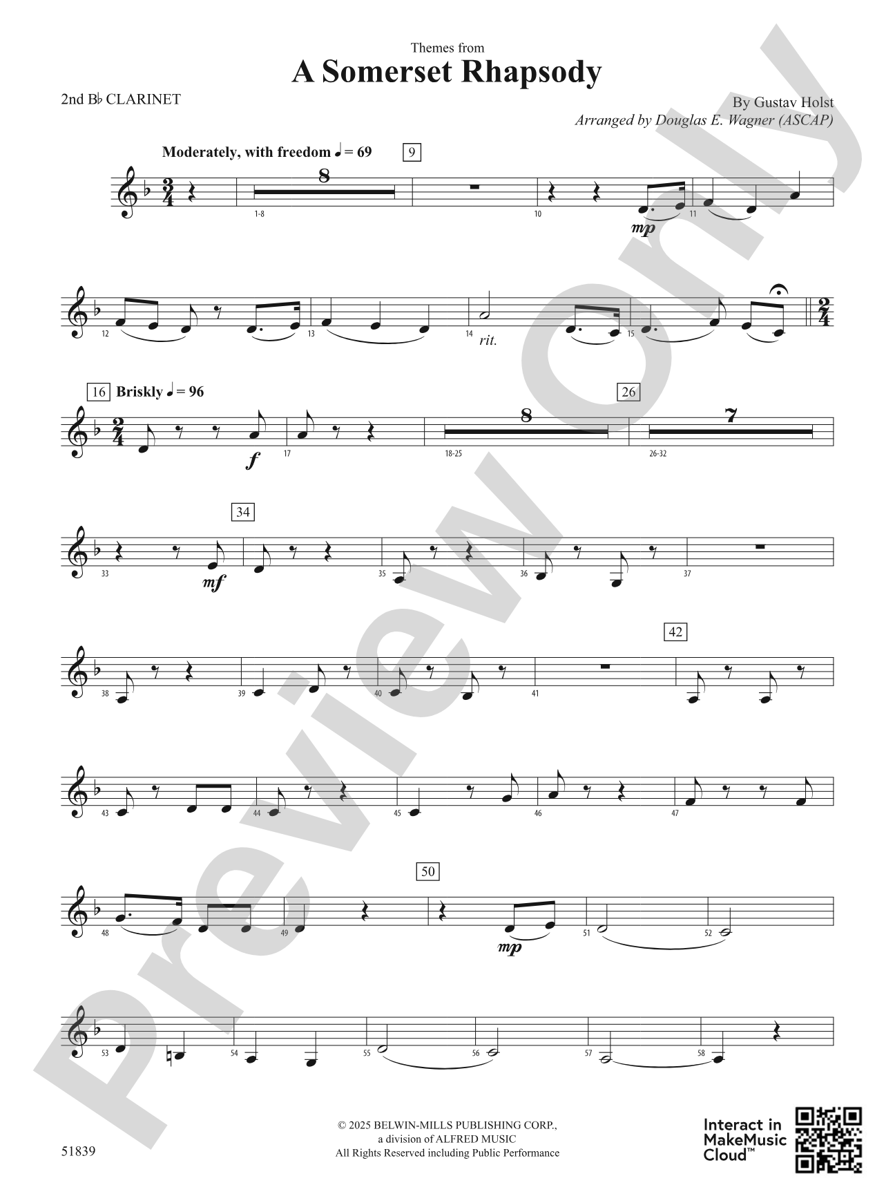 A Somerset Rhapsody: 2nd B-flat Clarinet