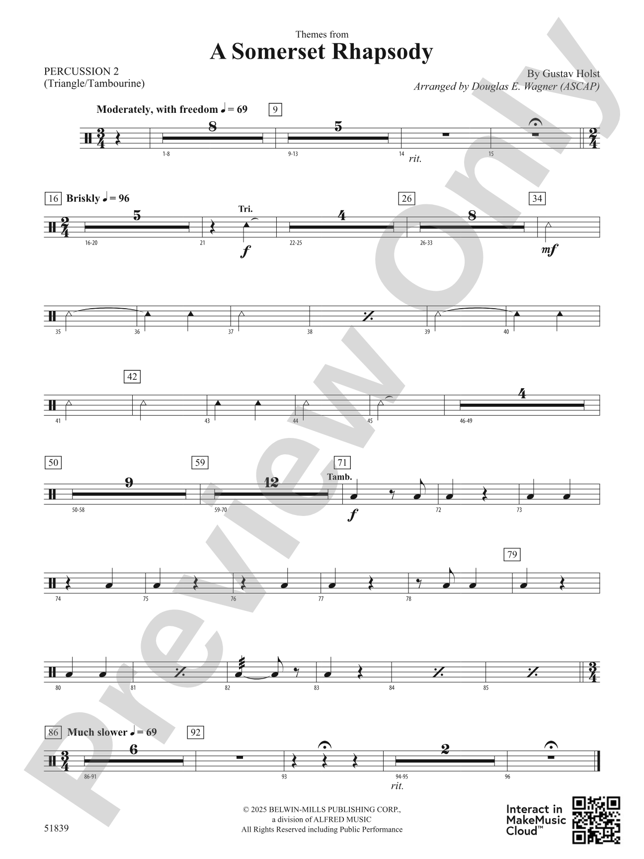 A Somerset Rhapsody: 2nd Percussion