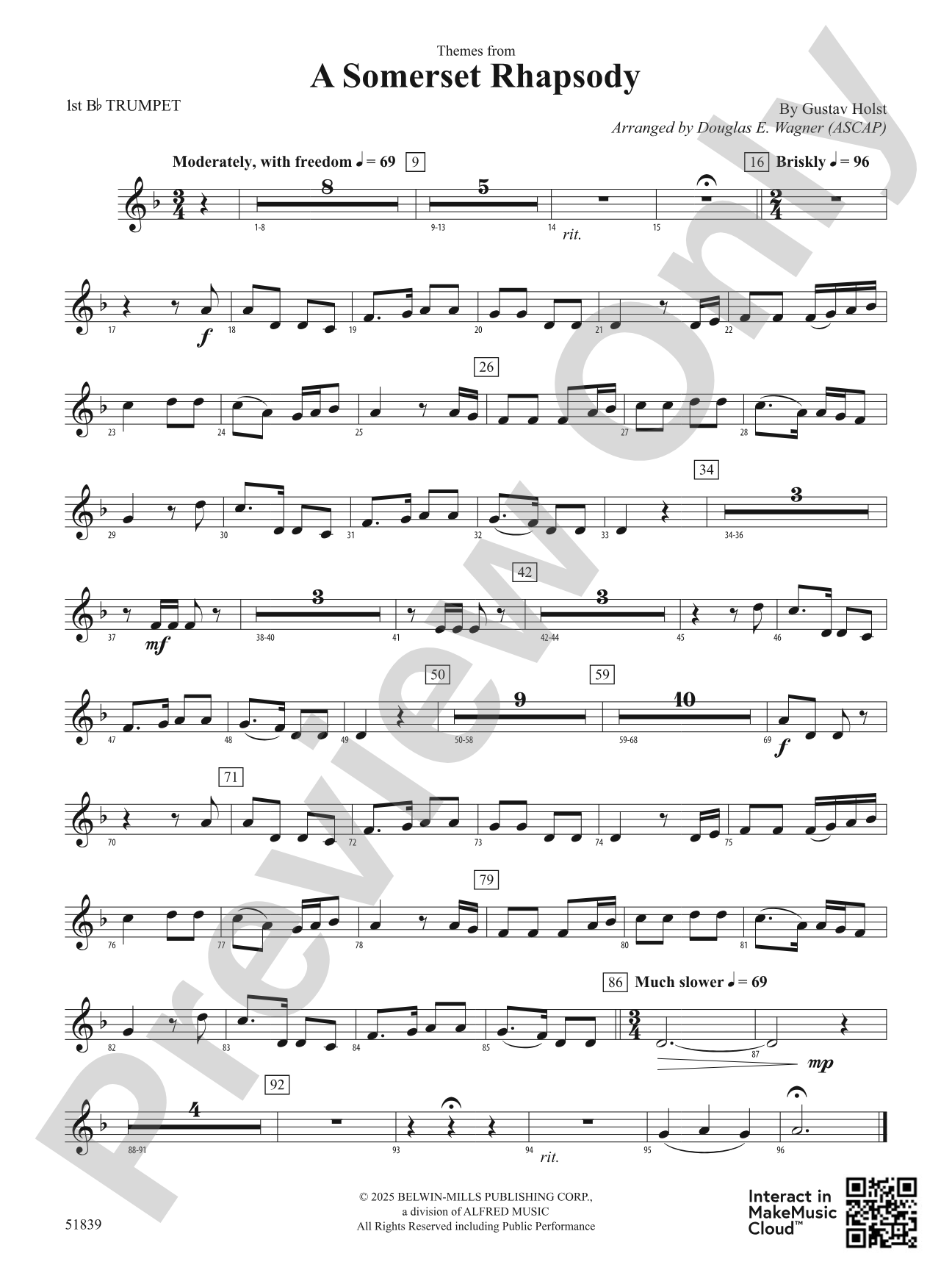 A Somerset Rhapsody: 1st B-flat Trumpet