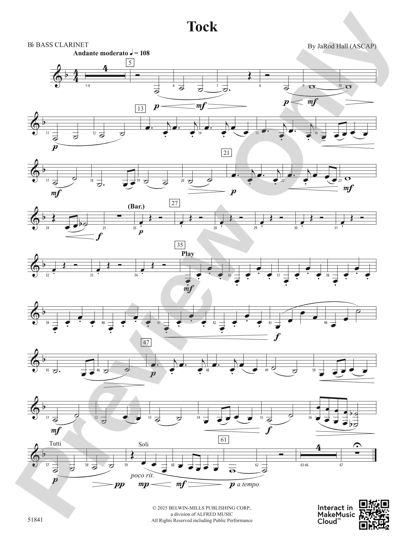 Tock: B-flat Bass Clarinet