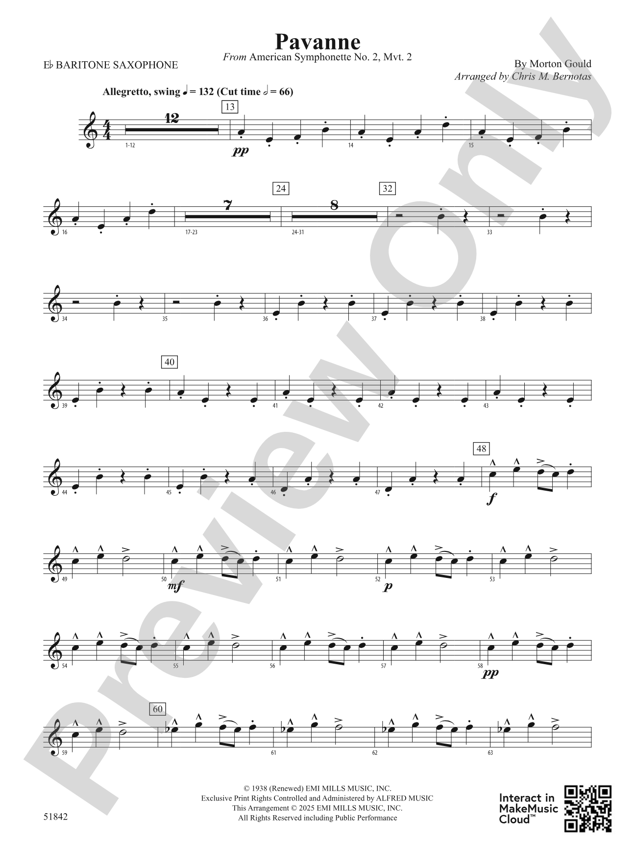 Pavanne: E-flat Baritone Saxophone