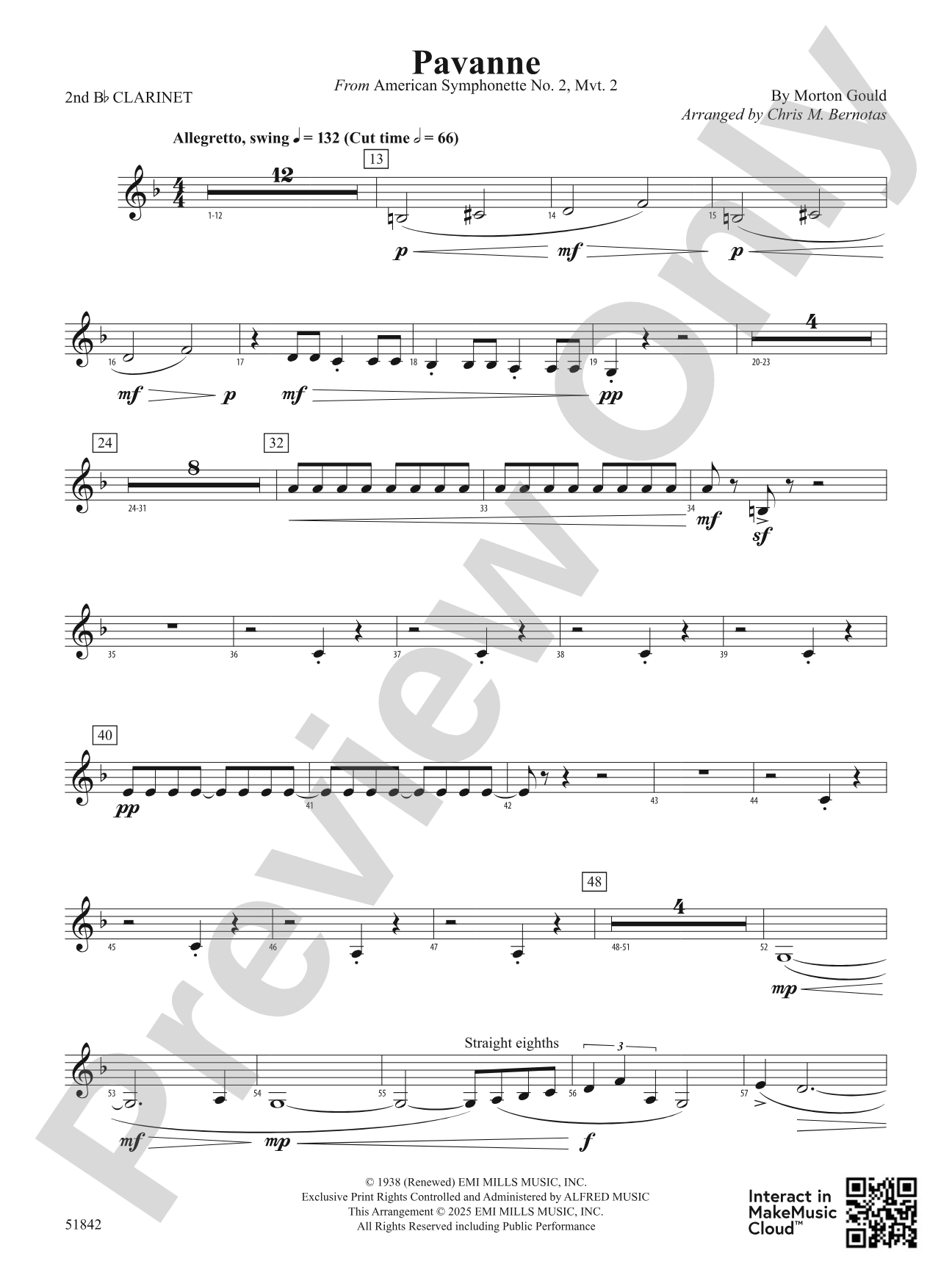 Pavanne: 2nd B-flat Clarinet
