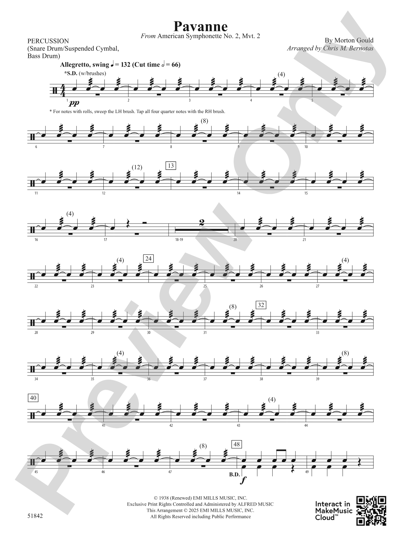 Pavanne: 1st Percussion