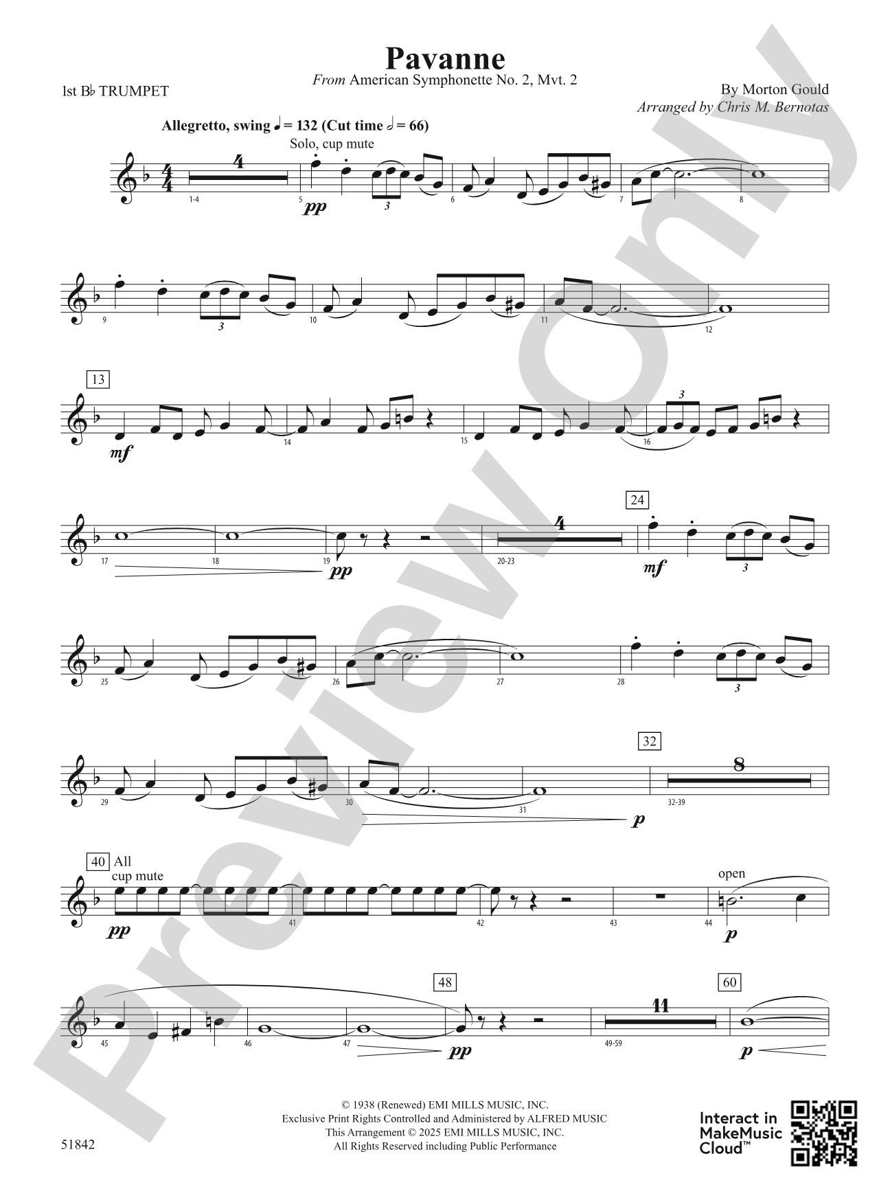 Pavanne: 1st B-flat Trumpet