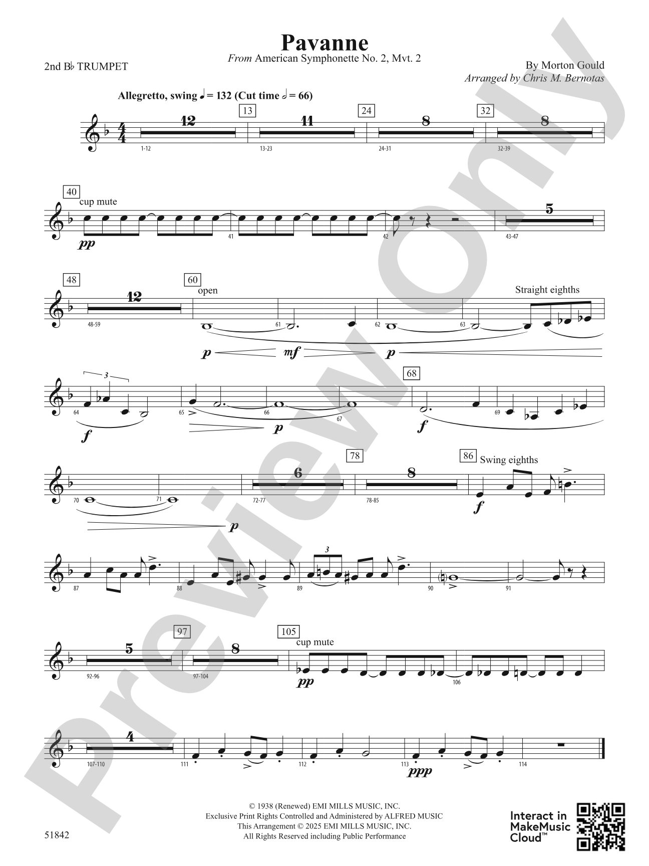 Pavanne: 2nd B-flat Trumpet