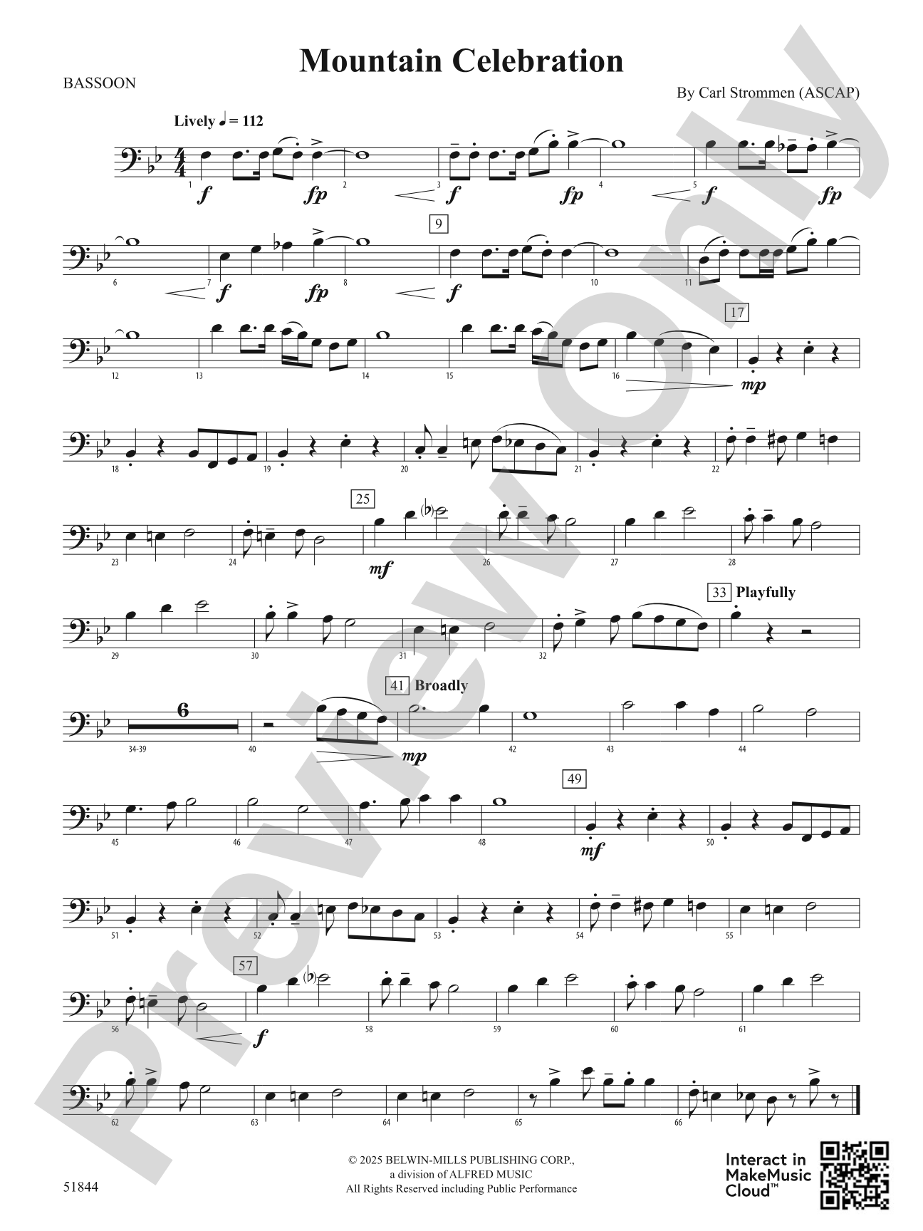 Mountain Celebration: Bassoon