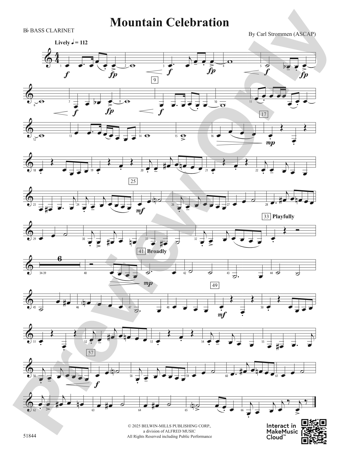 Mountain Celebration: B-flat Bass Clarinet