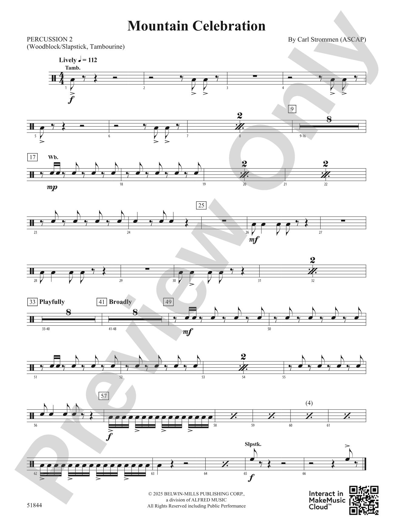 Mountain Celebration: 2nd Percussion