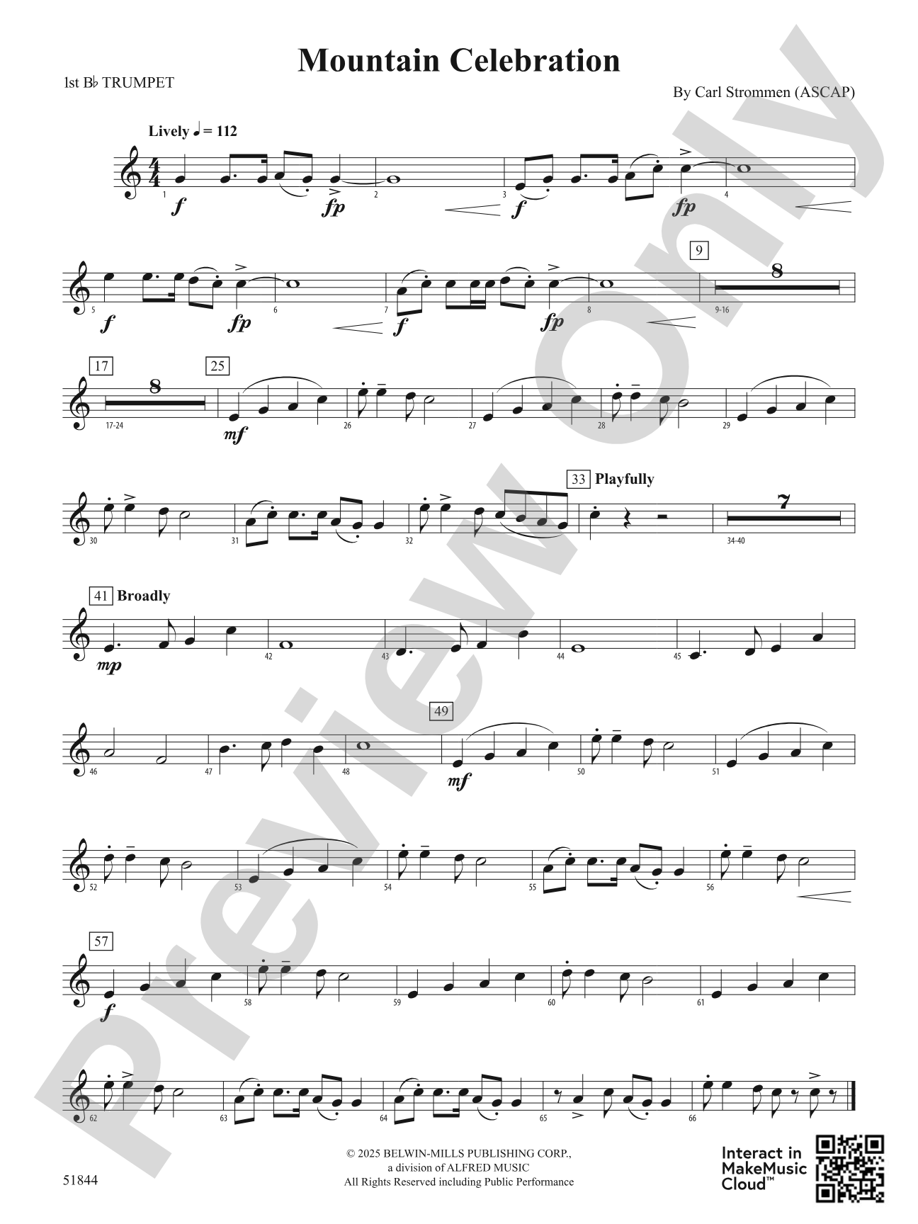 Mountain Celebration: 1st B-flat Trumpet