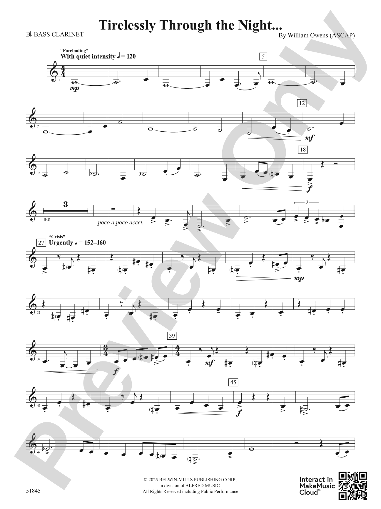 Tirelessly Through the Night...: B-flat Bass Clarinet