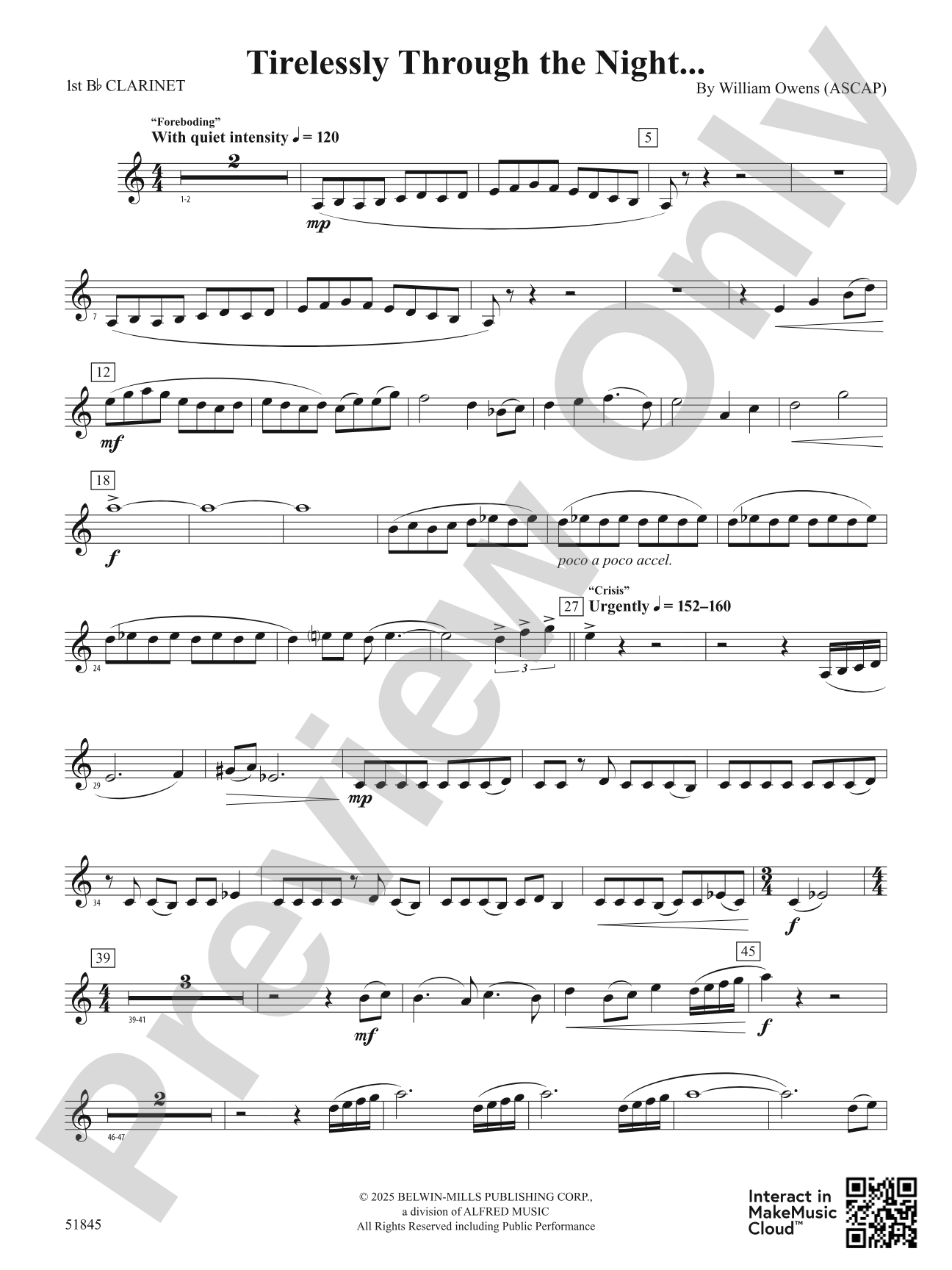 Tirelessly Through the Night...: 1st B-flat Clarinet