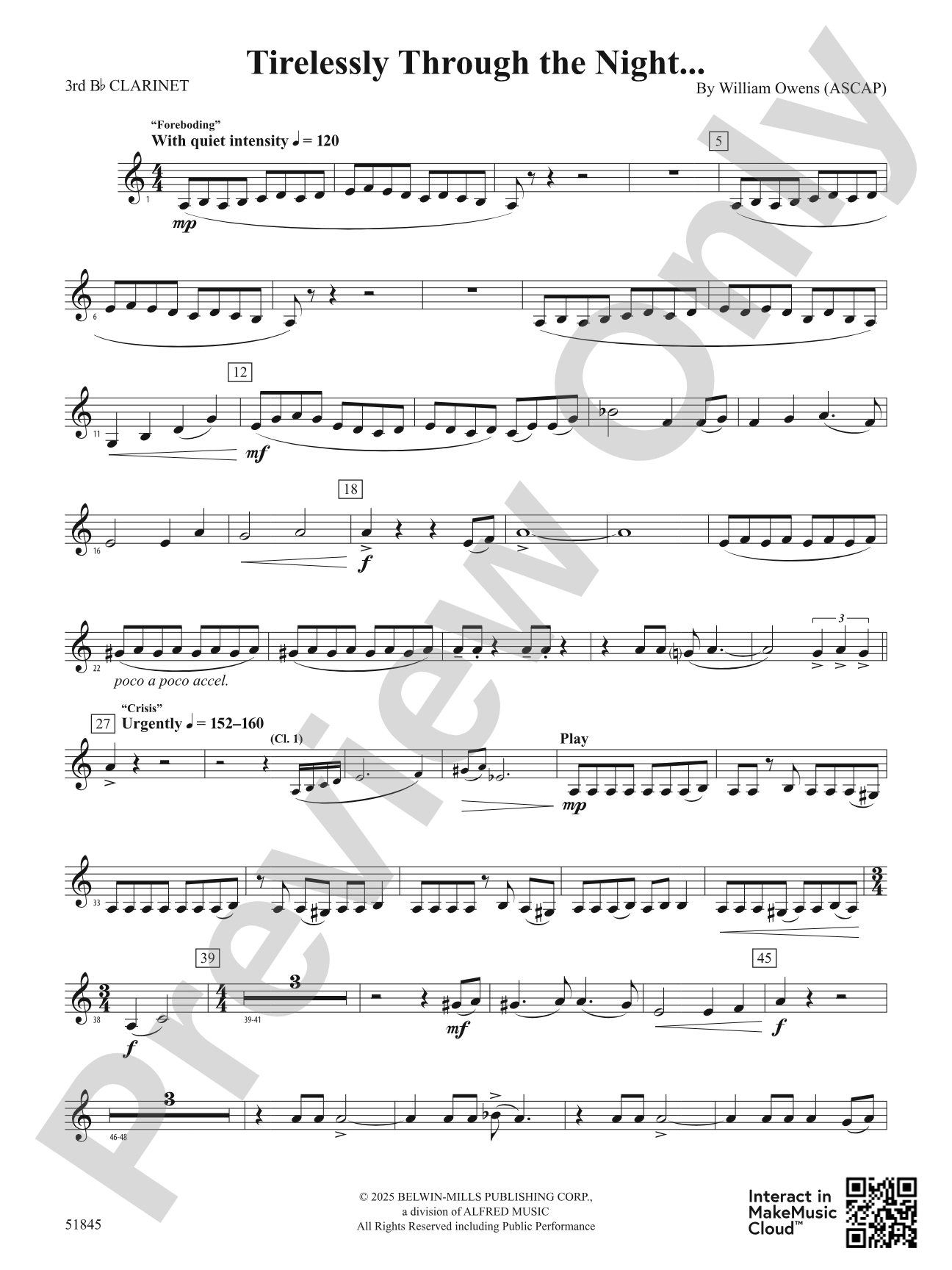 Tirelessly Through the Night...: 3rd B-flat Clarinet