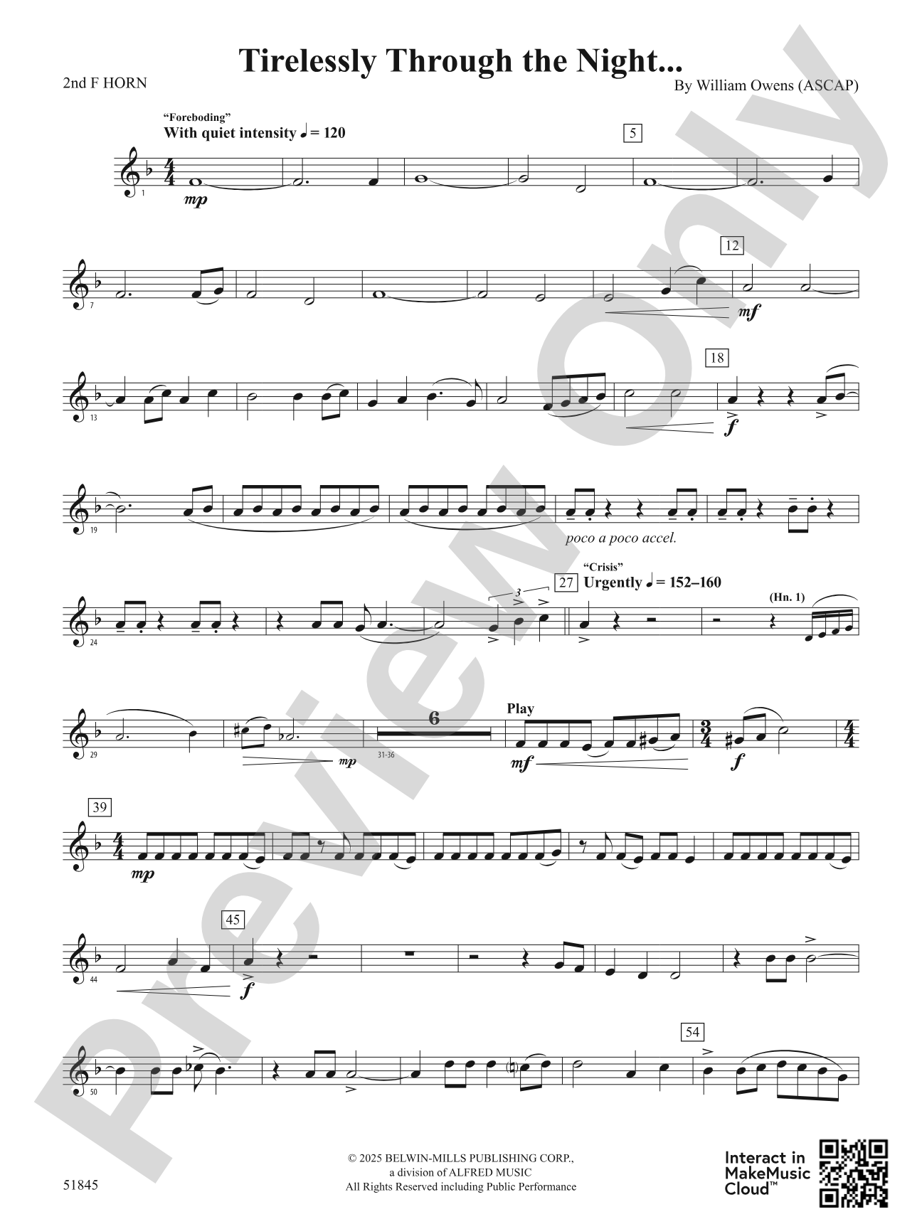 Tirelessly Through the Night...: 2nd F Horn