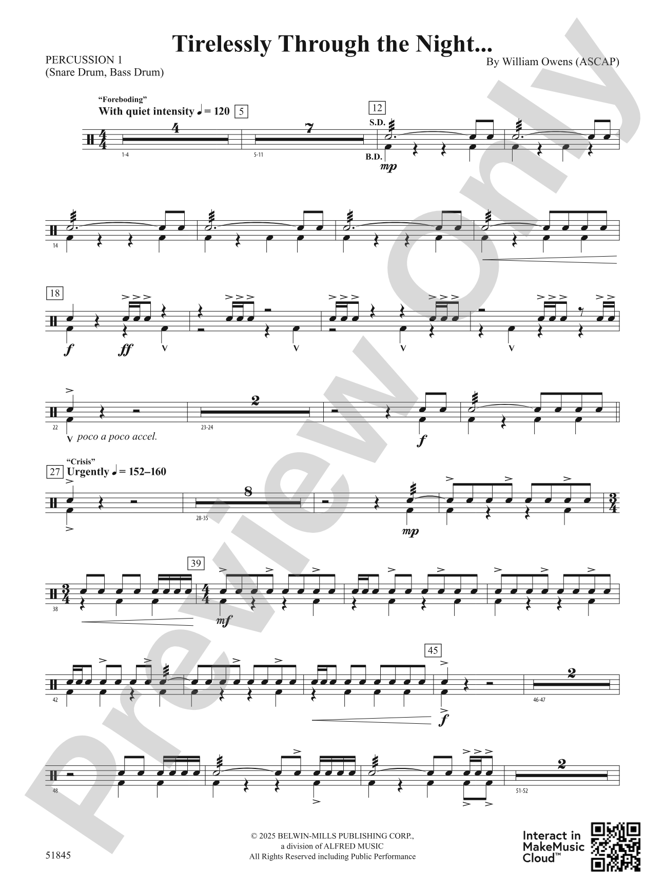 Tirelessly Through the Night...: 1st Percussion