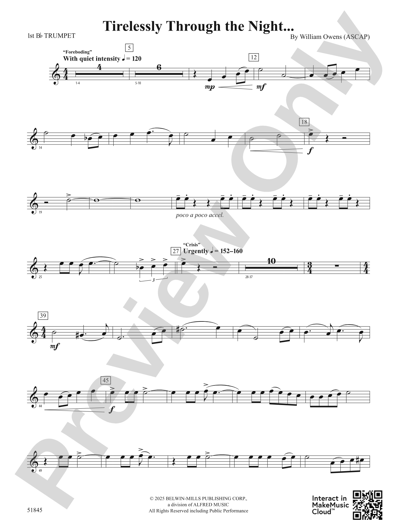 Tirelessly Through the Night...: 1st B-flat Trumpet