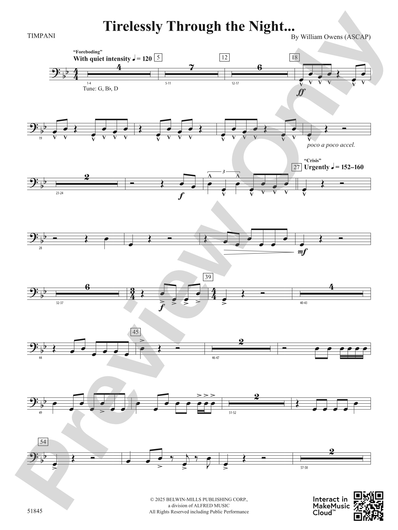 Tirelessly Through the Night...: Timpani