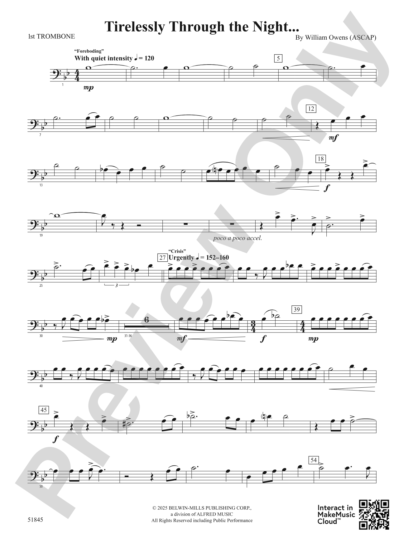 Tirelessly Through the Night...: 1st Trombone
