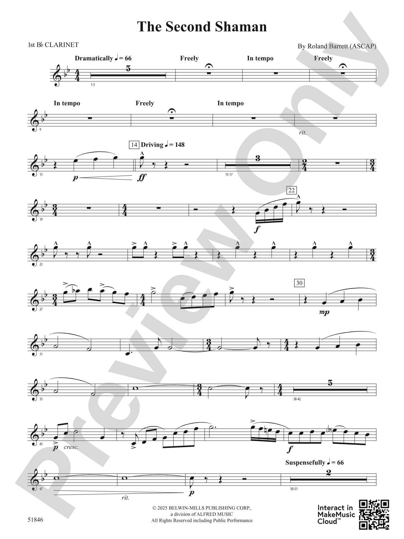 The Second Shaman: 1st B-flat Clarinet