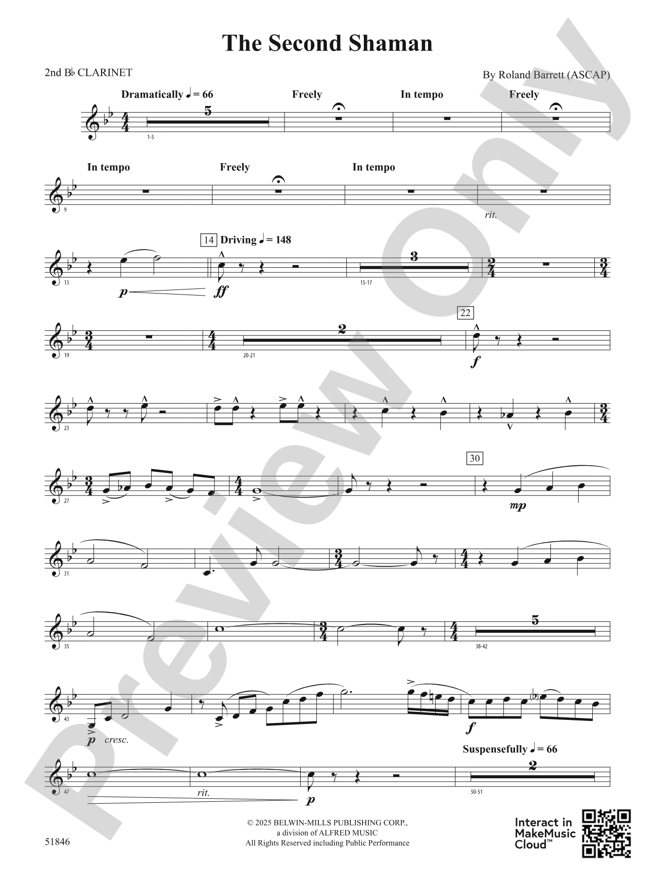 The Second Shaman: 2nd B-flat Clarinet