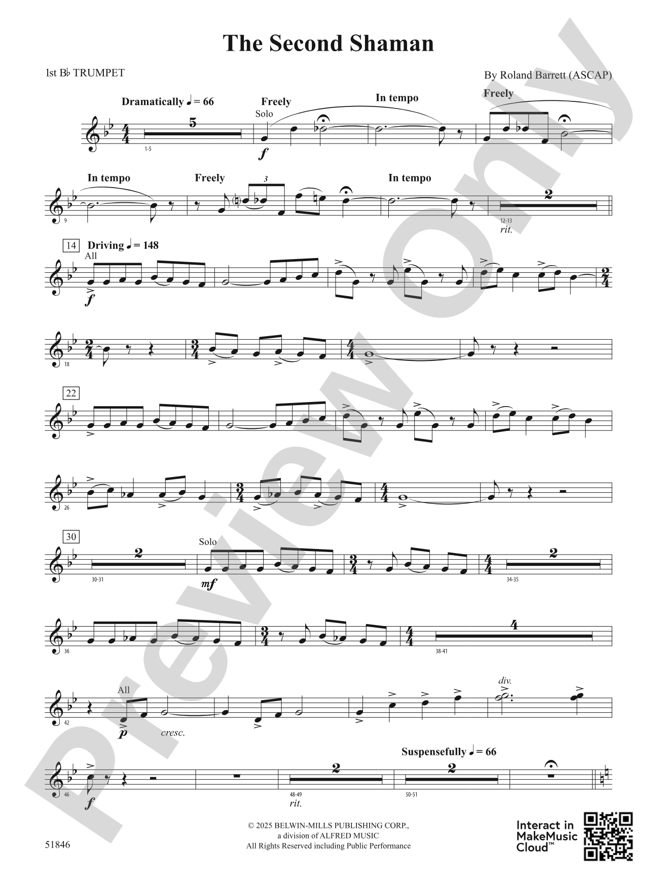The Second Shaman: 1st B-flat Trumpet
