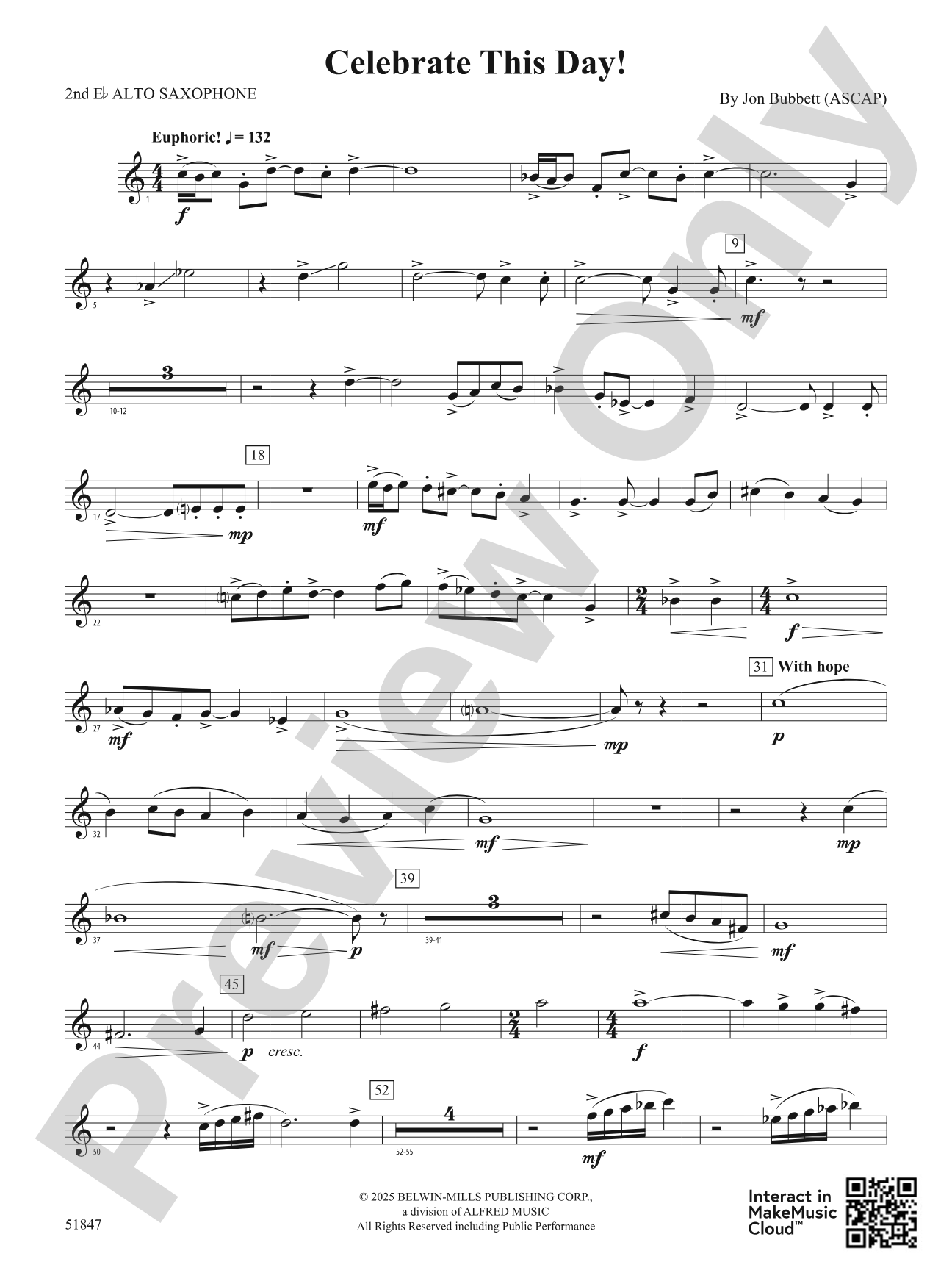 Celebrate This Day!: 2nd E-flat Alto Saxophone