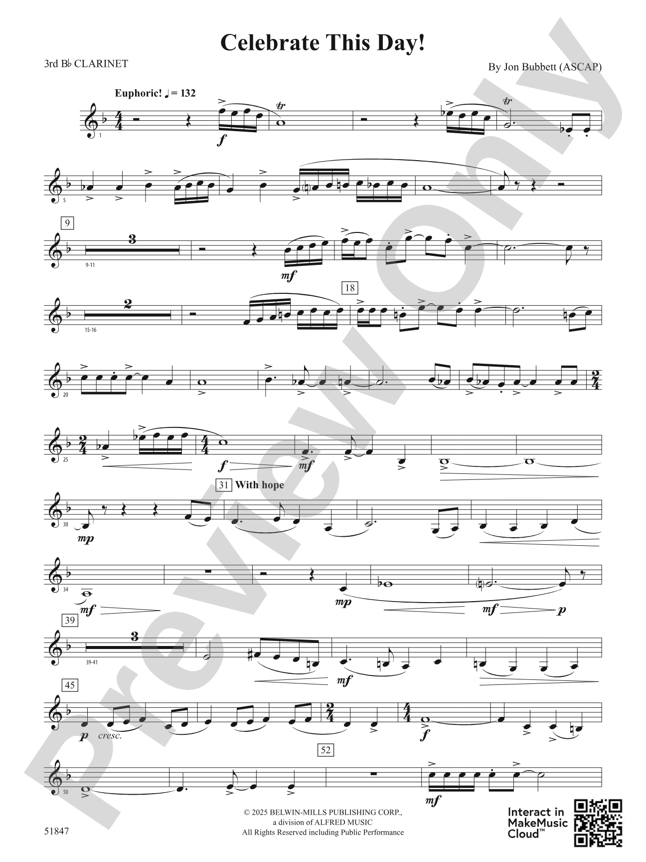Celebrate This Day!: 3rd B-flat Clarinet