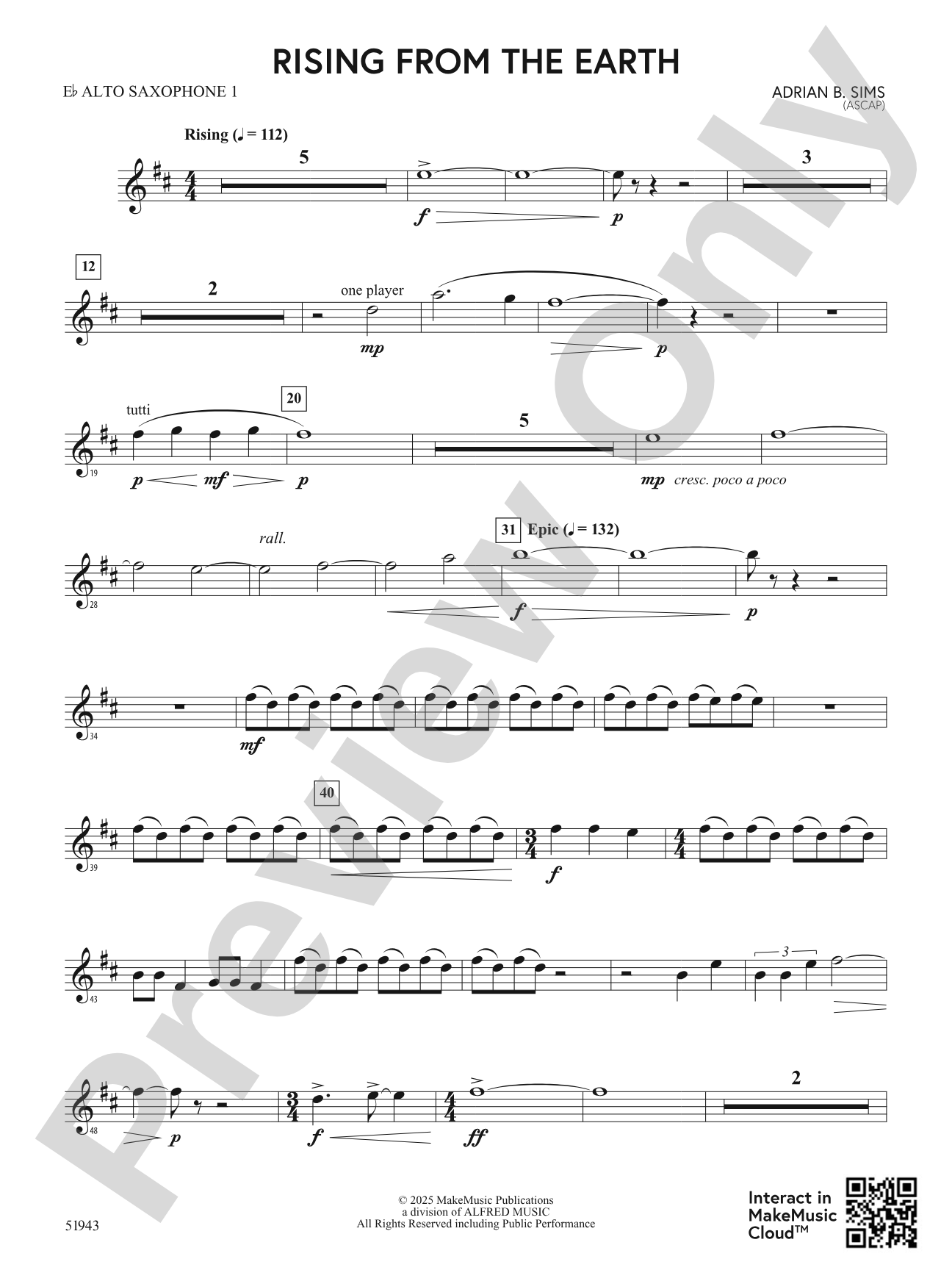 Rising From the Earth: E-flat Alto Saxophone