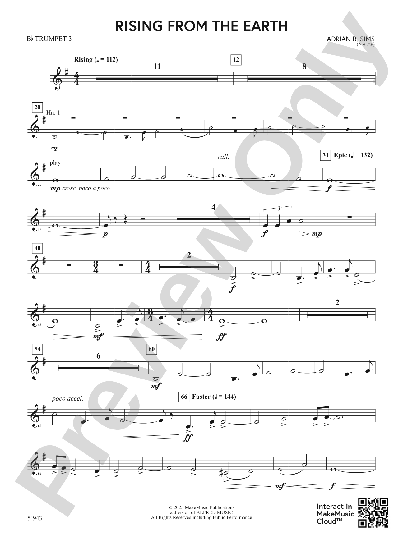 Rising From the Earth: 3rd B-flat Trumpet