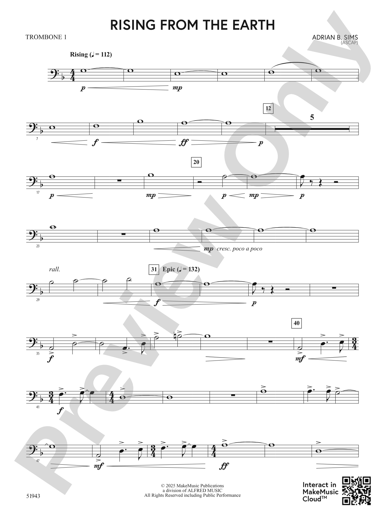 Rising From the Earth: 1st Trombone
