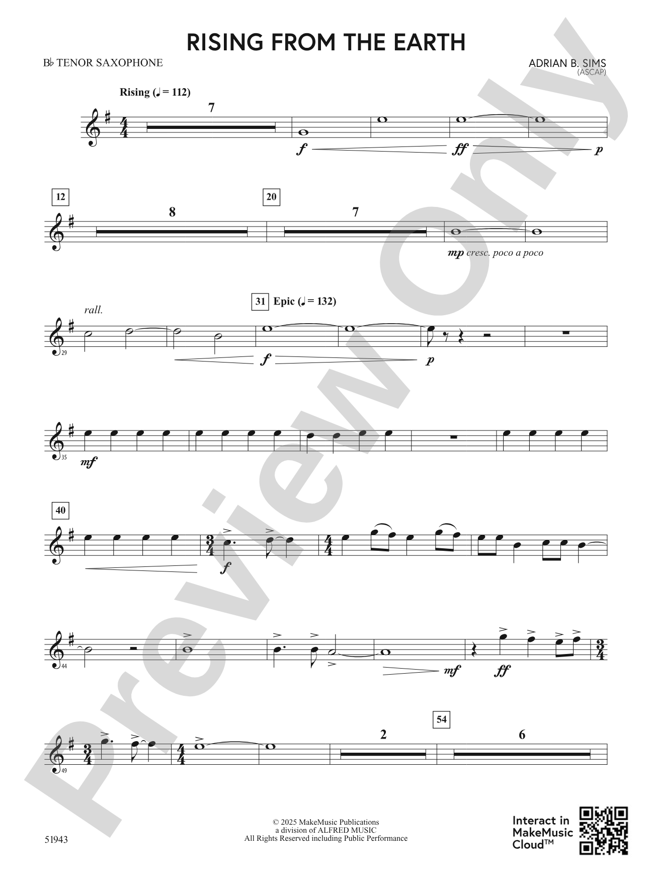 Rising From the Earth: B-flat Tenor Saxophone