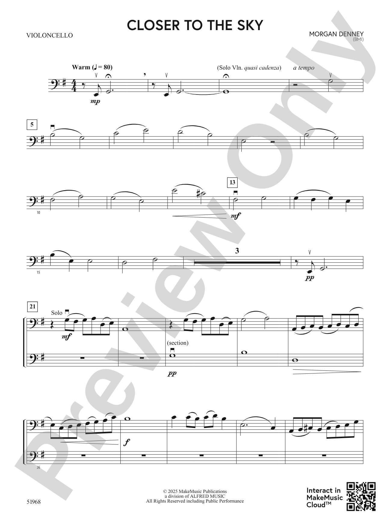 Closer to the Sky: Cello
