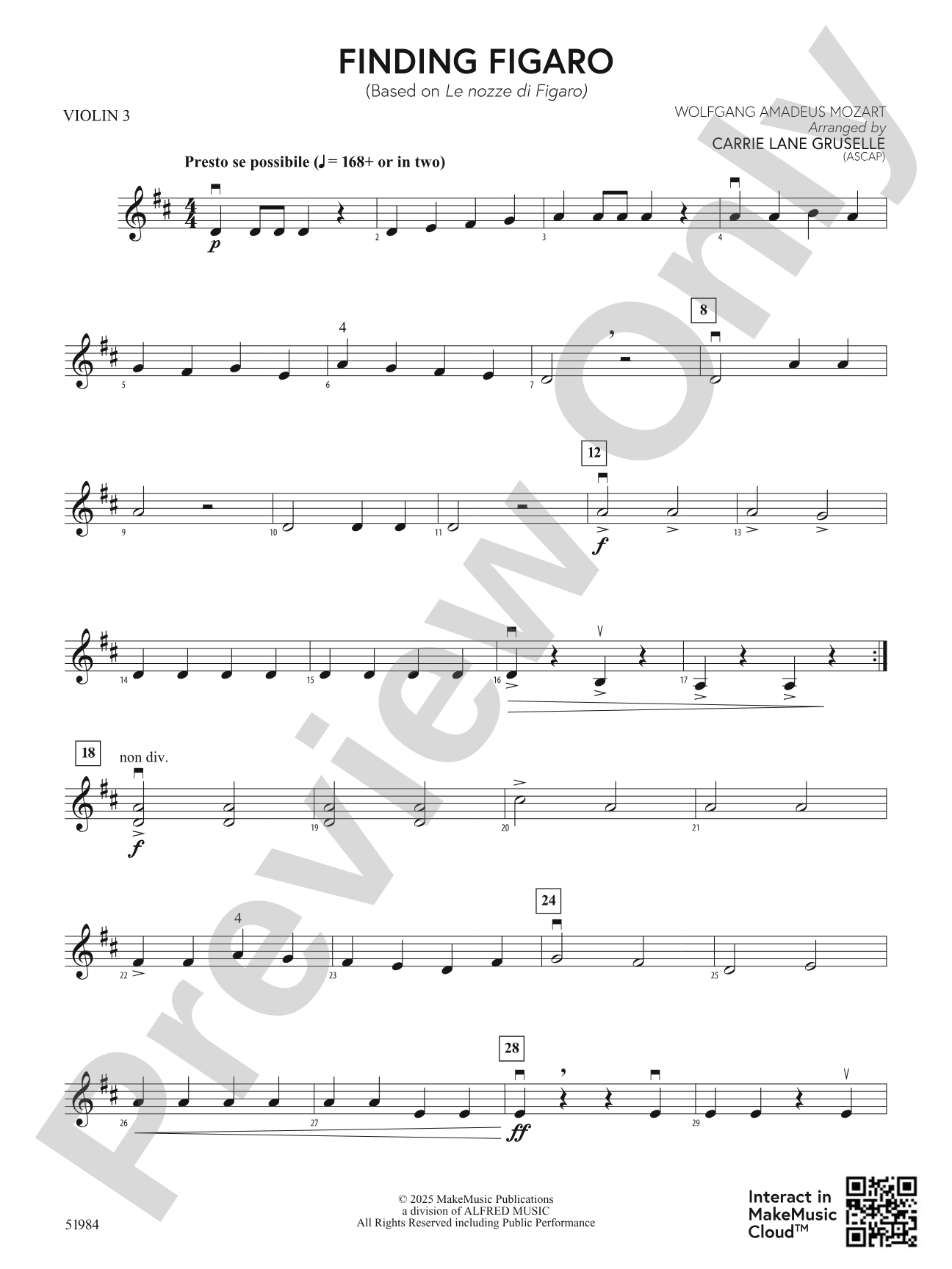 Finding Figaro: 3rd Violin (Viola [TC])