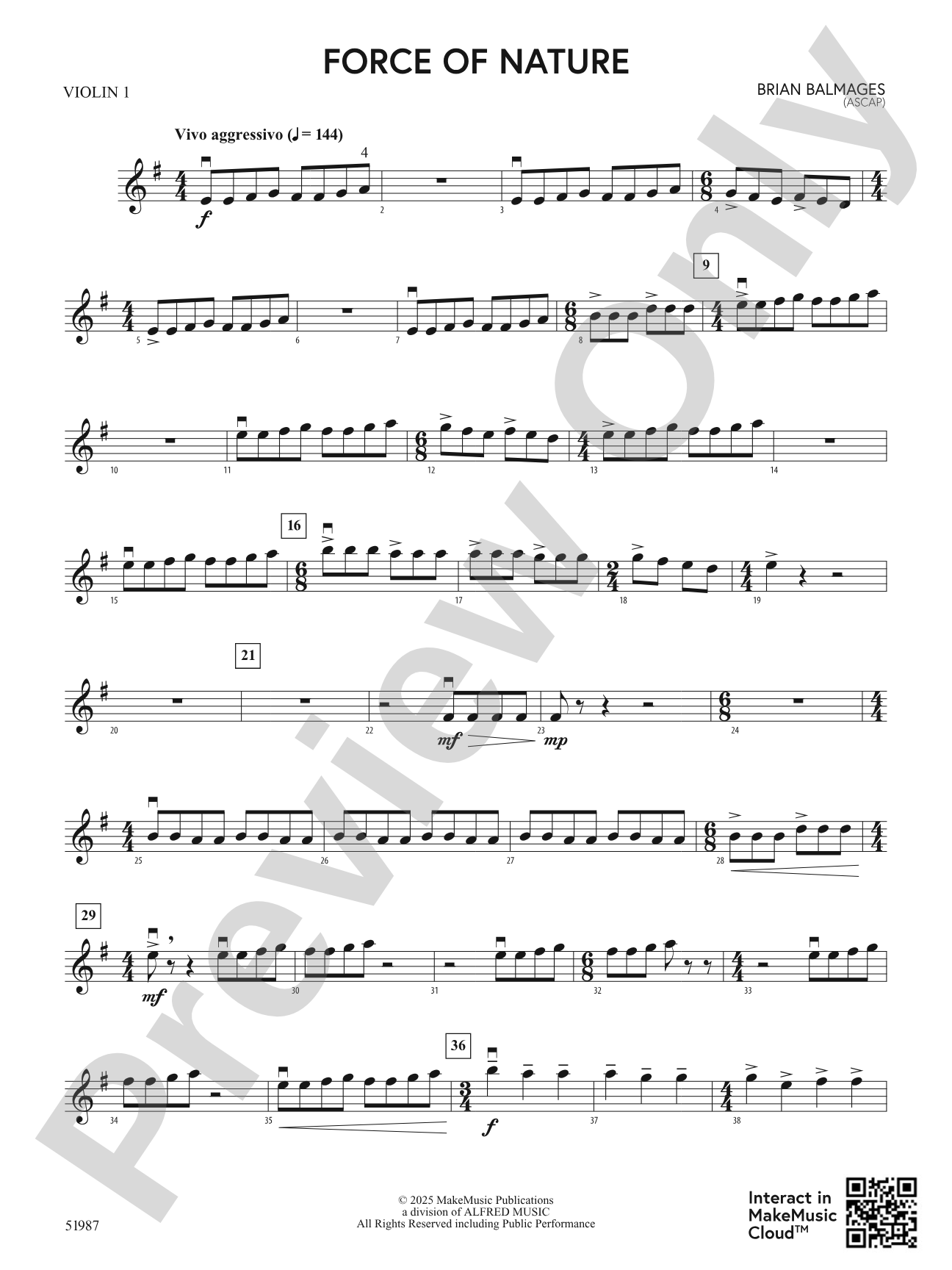 Force of Nature: 1st Violin