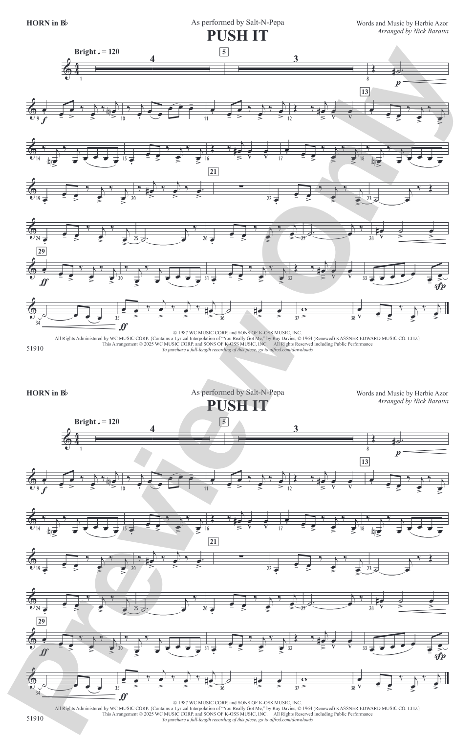 Push It: Horn in B flat