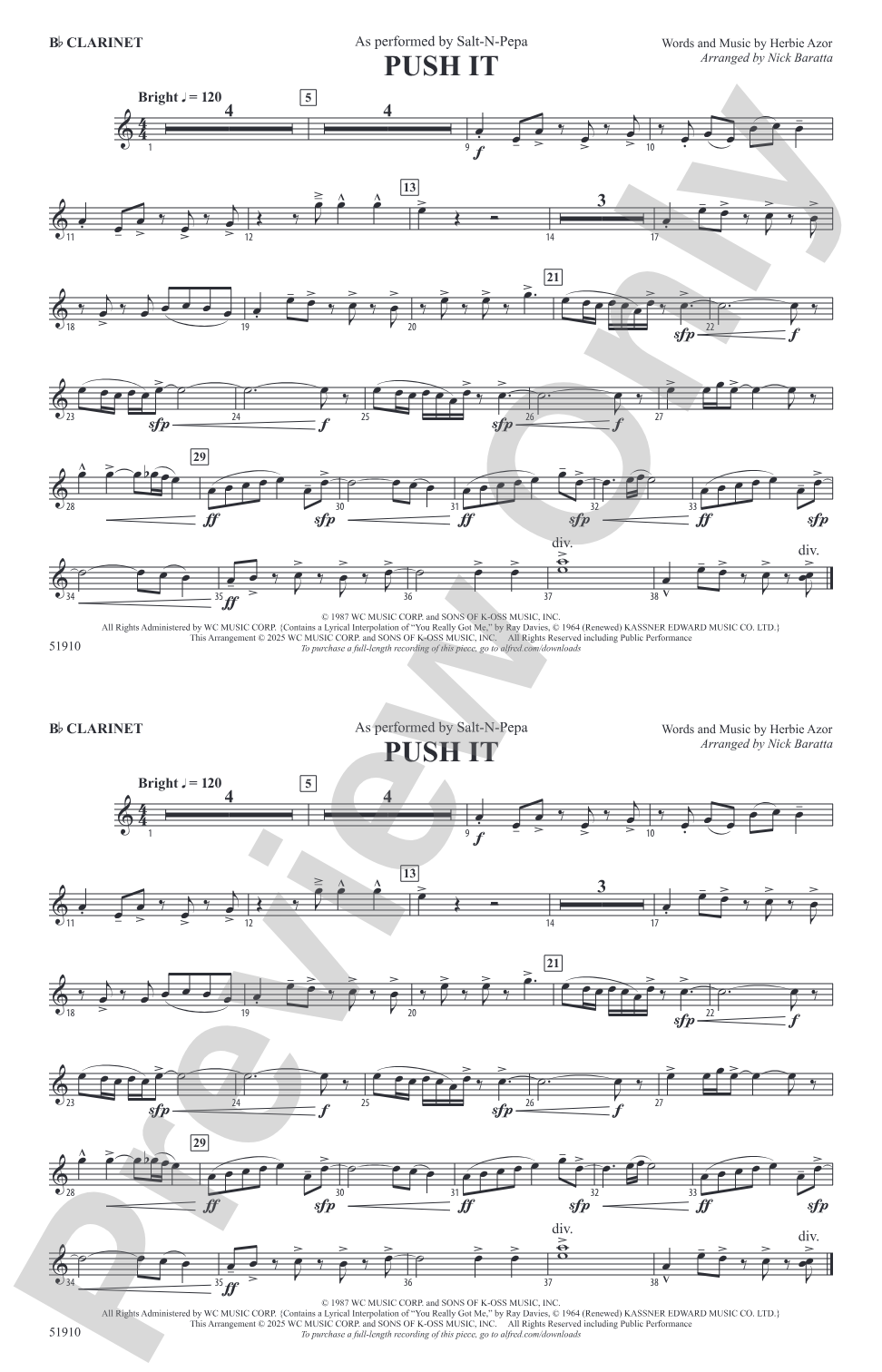 Push It: 1st B-flat Clarinet
