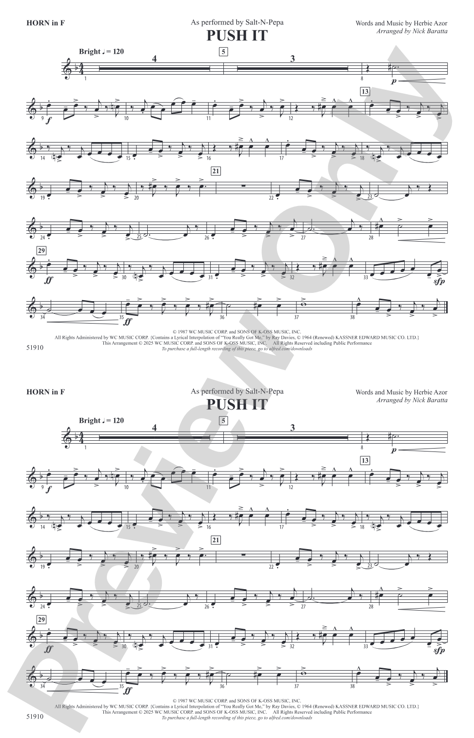 Push It: 1st F Horn