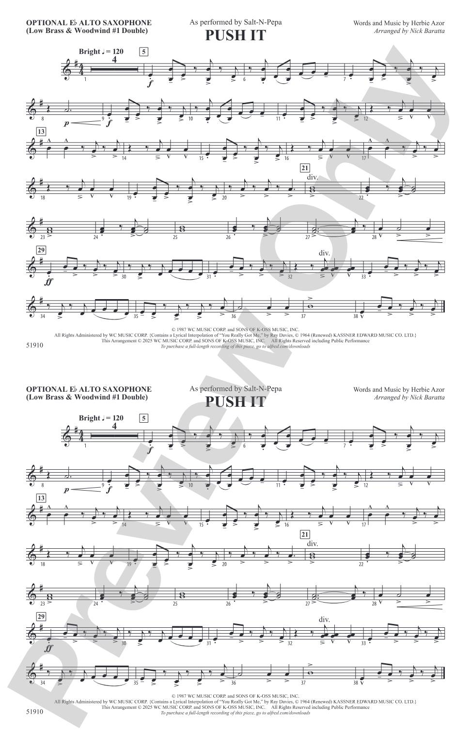 Push It: Optional Alto Sax