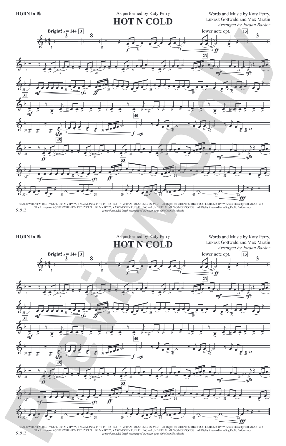 Hot N Cold: Horn in B flat