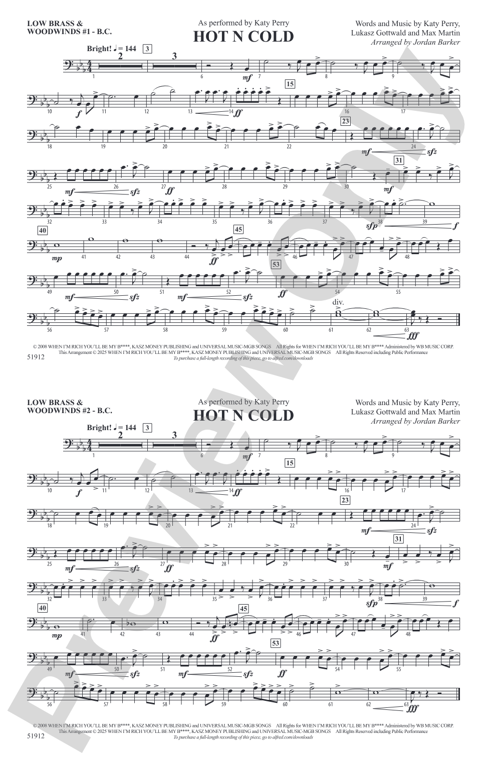 Hot N Cold: Low Brass & Woodwinds #1 - Bass Clef
