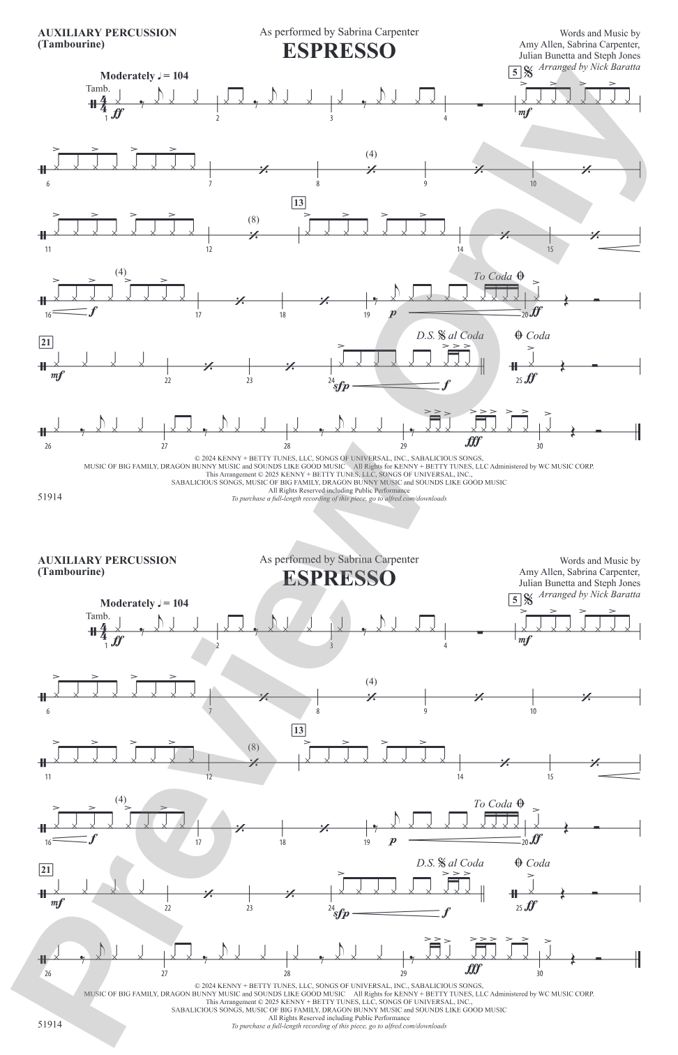 Espresso: Auxiliary Percussion