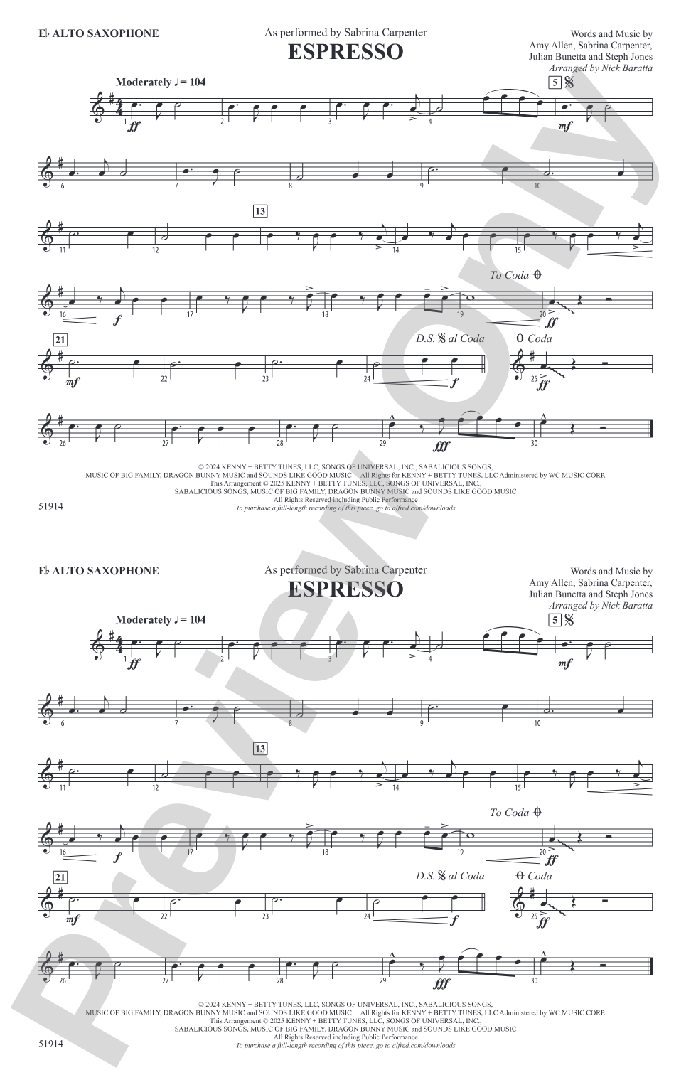 Espresso: E-flat Alto Saxophone