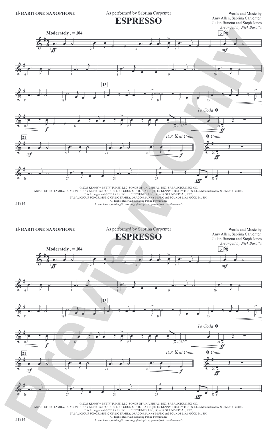 Espresso: E-flat Baritone Saxophone