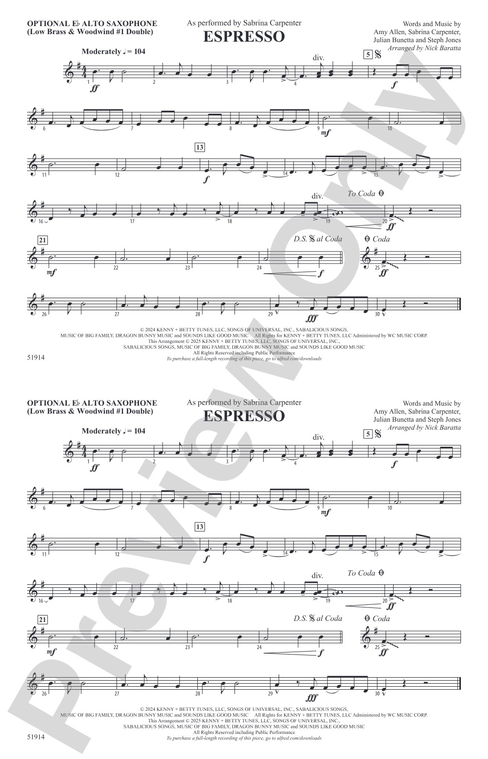 Espresso: Optional Alto Sax