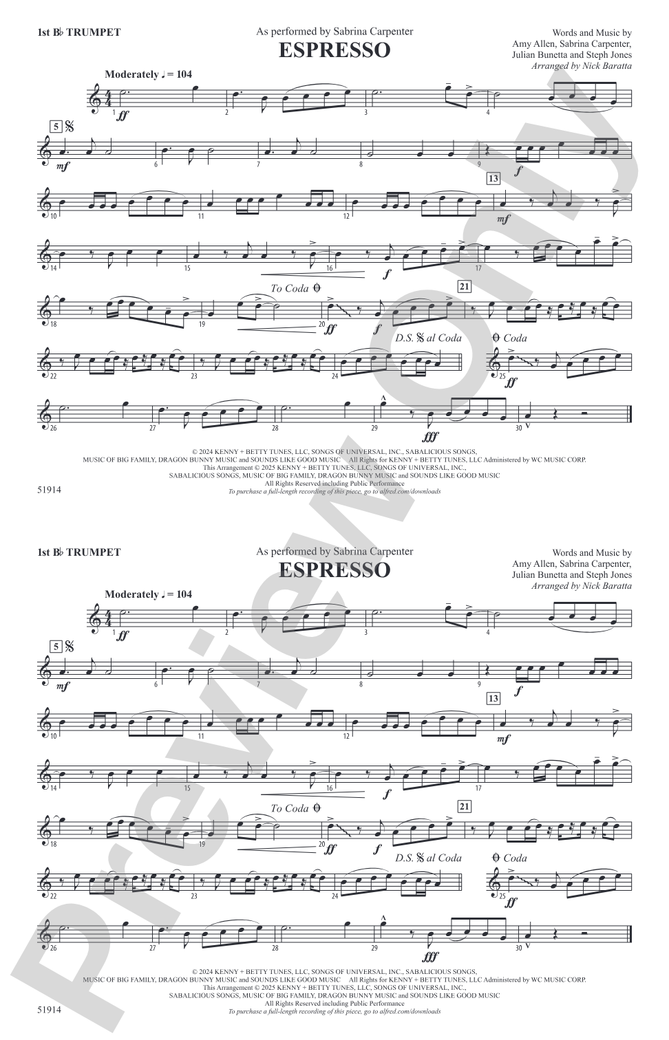 Espresso: 1st B-flat Trumpet