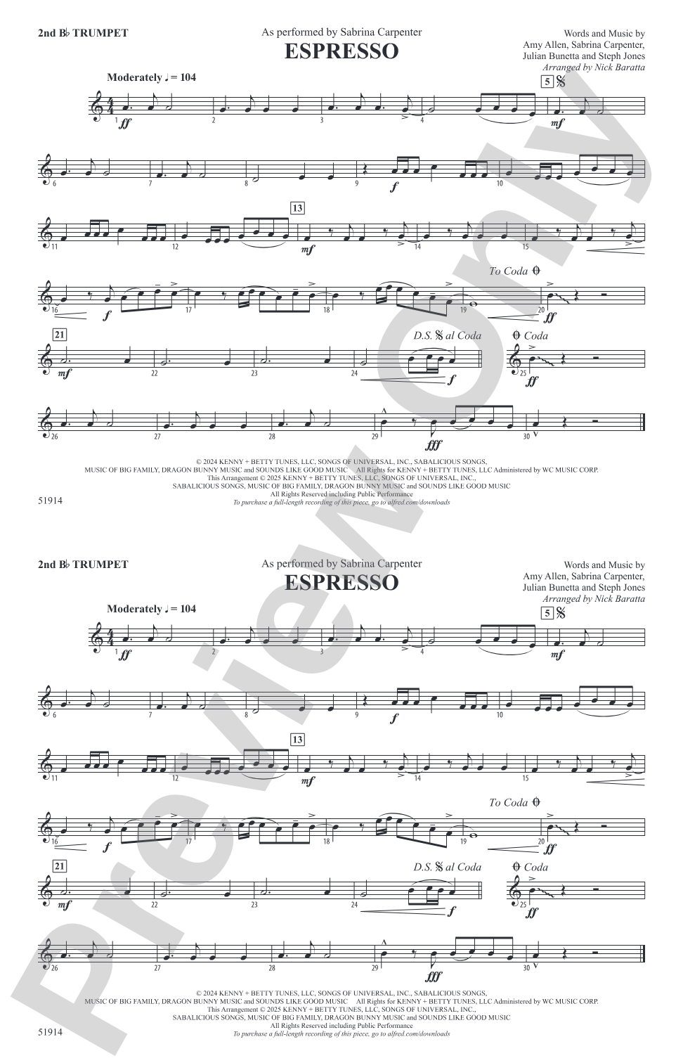 Espresso: 2nd B-flat Trumpet