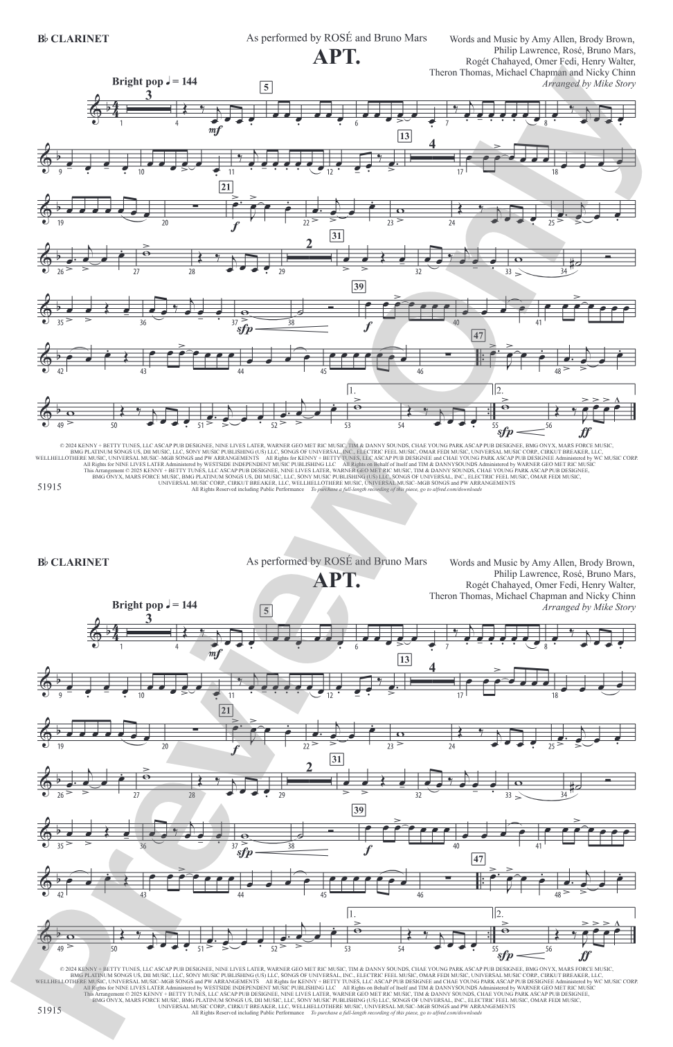 APT.: 1st B-flat Clarinet